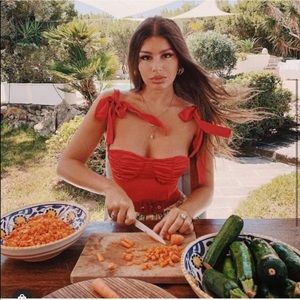 ♥️Verge Girl Sweet Salvation Tie Strap Corset Top in Red ♥️